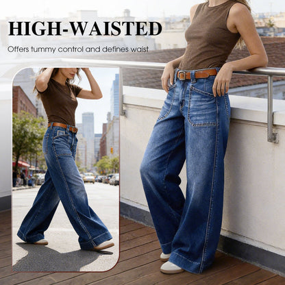 👖Neu eingetroffen – Superschnäppchen - 60% RABATT🔥🥳Über 50.000 Mal verkauft!💥High-Waist Weite Jeans für Damen