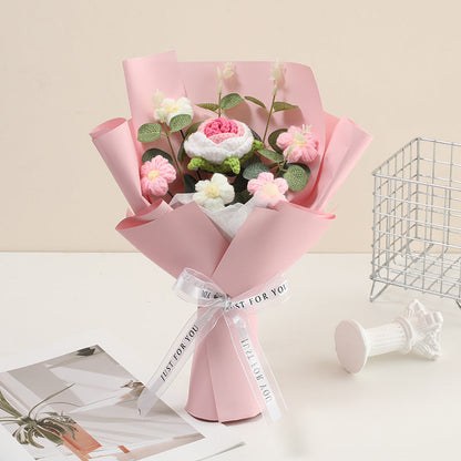 🌷 50% OFF NOW! 💕 Handmade Delicate Crochet Flower Bouquet – Mother's Day Special – Lifelike Design, Durable & Perfect Gift for Mom 🎁