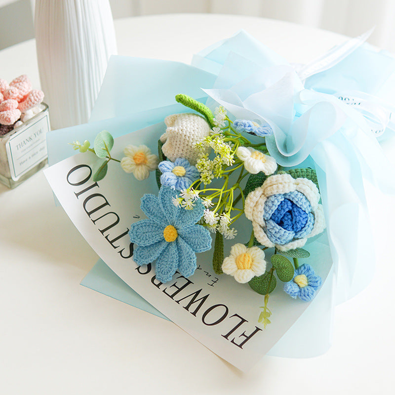 🌷 50% OFF NOW! 💕 Handmade Delicate Crochet Flower Bouquet – Mother's Day Special – Lifelike Design, Durable & Perfect Gift for Mom 🎁