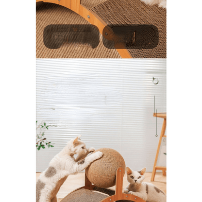 🐱 50% OFF NOW! 💖 Natural Sisal Cat Scratching Ball With Cardboard Pad – Satisfies Scratching, Durable Sisal & Protects Furniture 🧶