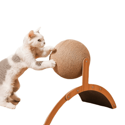 🐱 50% OFF NOW! 💖 Natural Sisal Cat Scratching Ball With Cardboard Pad – Satisfies Scratching, Durable Sisal & Protects Furniture 🧶
