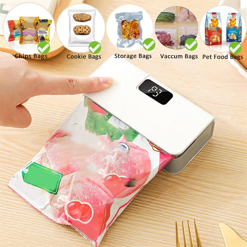 🥳2026 HOT SALE🥳💞50K+ SOLD!⏰⚡ 50% OFF! Rechargeable Bag Sealer – No batteries needed, USB-C charging. Magnetic back for fridge storage. 6 heat settings for any bag. Keeps food fresh longer. 🧊✨