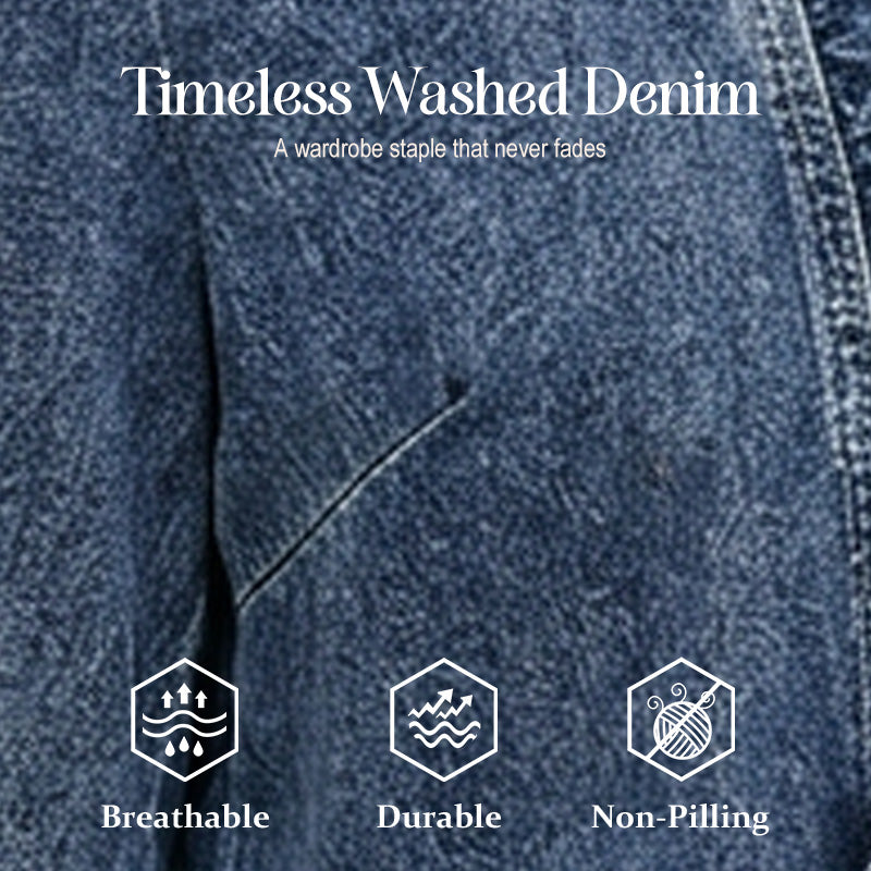 🥳2026 HOT SALE🥳💞50K+ SOLD!👵☀️ 50% OFF! Open-Front Denim Jacket – No buttons, Easy on/off. Flattering Ruffle Trim, Breathable Fabric. Classic Blue Wash. A Versatile Wardrobe Staple. 🌿✅
