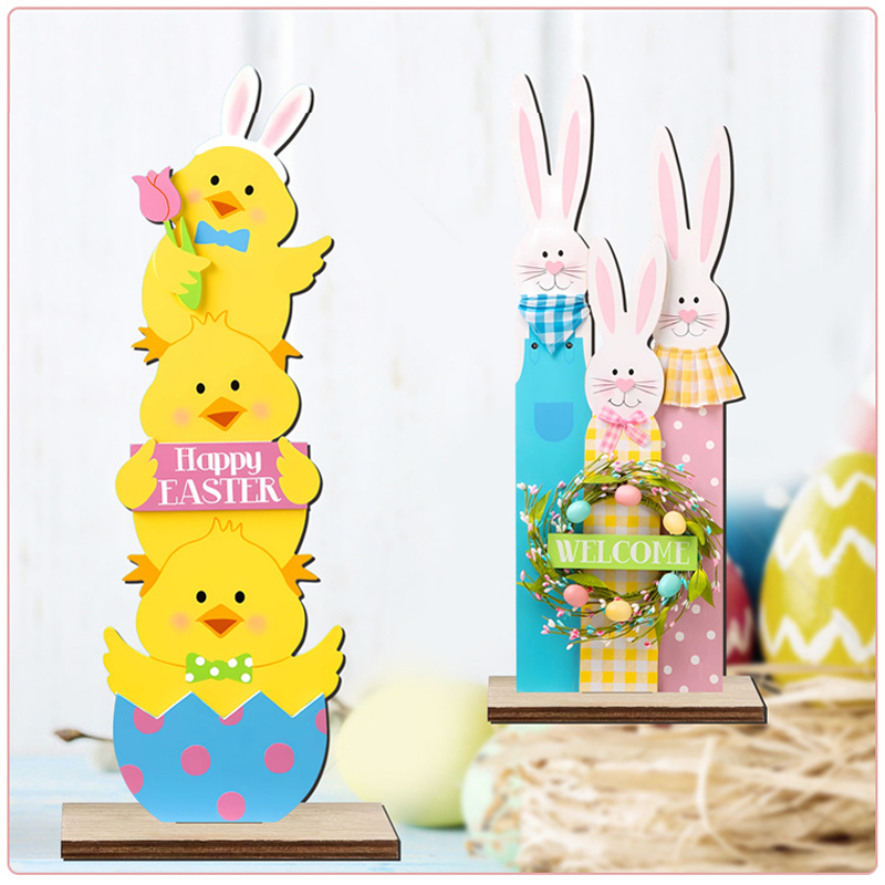💥50% Off ✨Stacked Bunny Easter Wooden Table Decor 🐰 Hop Into The Easter Spirit! 🌸