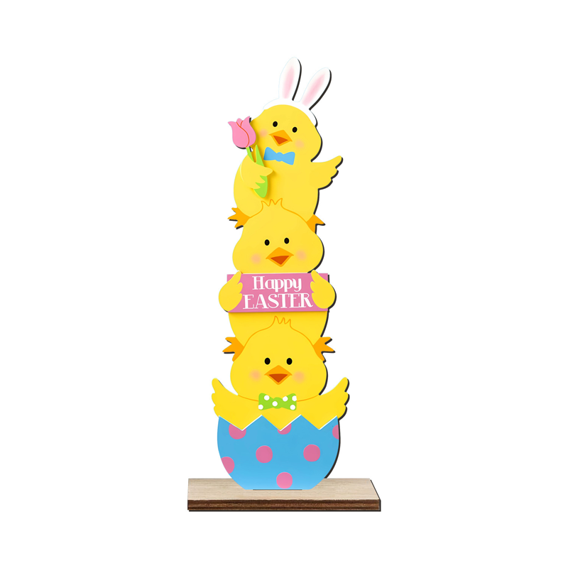 💥50% Off ✨Stacked Bunny Easter Wooden Table Decor 🐰 Hop Into The Easter Spirit! 🌸