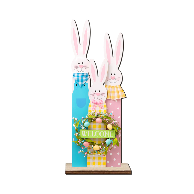 💥50% Off ✨Stacked Bunny Easter Wooden Table Decor 🐰 Hop Into The Easter Spirit! 🌸