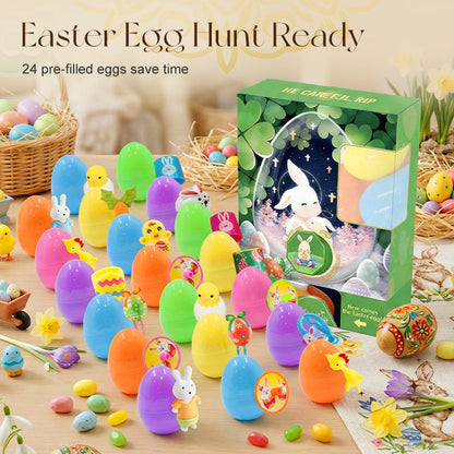 24 Pcs Pre-Filled Easter Eggs 🐰 Easter Fun Made Easy! 🎉