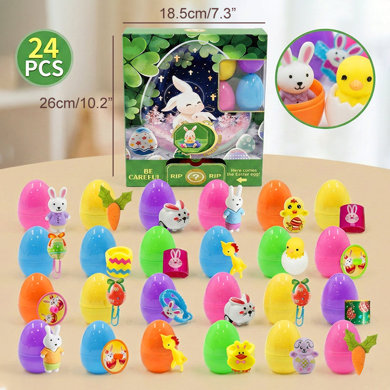 24 Pcs Pre-Filled Easter Eggs 🐰 Easter Fun Made Easy! 🎉