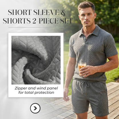 🥳HOT SALE—50% OFF! 🥳💞Men's Diamond Print 2-Piece Set – Ready in seconds! Soft, breathable top with easy shorts. No fuss, just style. Perfect for garden BBQs or coffee dates. ☀️👕