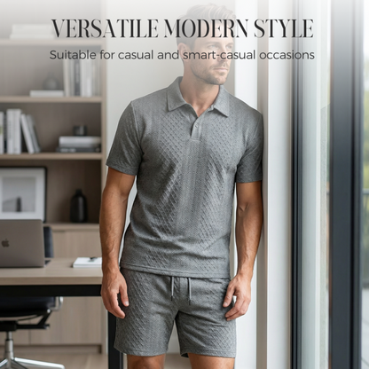 🥳HOT SALE—50% OFF! 🥳💞Men's Diamond Print 2-Piece Set – Ready in seconds! Soft, breathable top with easy shorts. No fuss, just style. Perfect for garden BBQs or coffee dates. ☀️👕