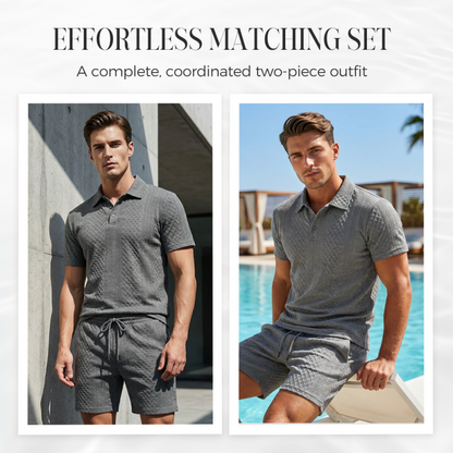 🥳HOT SALE—50% OFF! 🥳💞Men's Diamond Print 2-Piece Set – Ready in seconds! Soft, breathable top with easy shorts. No fuss, just style. Perfect for garden BBQs or coffee dates. ☀️👕