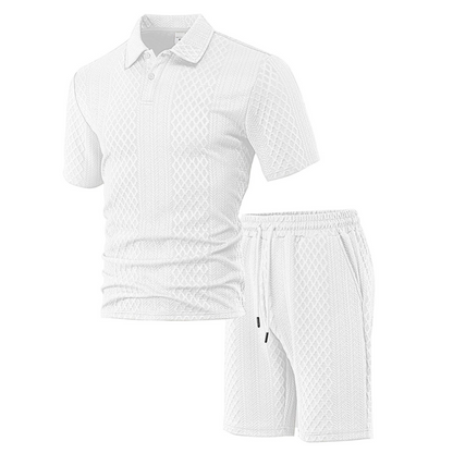 🥳HOT SALE—50% OFF! 🥳💞Men's Diamond Print 2-Piece Set – Ready in seconds! Soft, breathable top with easy shorts. No fuss, just style. Perfect for garden BBQs or coffee dates. ☀️👕
