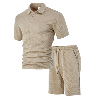🥳HOT SALE—50% OFF! 🥳💞Men's Diamond Print 2-Piece Set – Ready in seconds! Soft, breathable top with easy shorts. No fuss, just style. Perfect for garden BBQs or coffee dates. ☀️👕