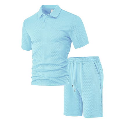 🥳HOT SALE—50% OFF! 🥳💞Men's Diamond Print 2-Piece Set – Ready in seconds! Soft, breathable top with easy shorts. No fuss, just style. Perfect for garden BBQs or coffee dates. ☀️👕