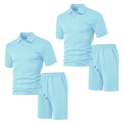 🥳HOT SALE—50% OFF! 🥳💞Men's Diamond Print 2-Piece Set – Ready in seconds! Soft, breathable top with easy shorts. No fuss, just style. Perfect for garden BBQs or coffee dates. ☀️👕