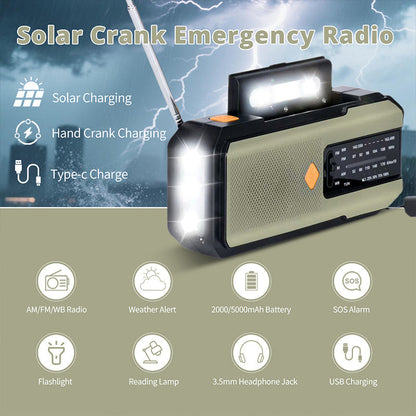 🔥Limited Time Promotion 50% OFF🔥Solar Hand-Crank Emergency Weather Radio