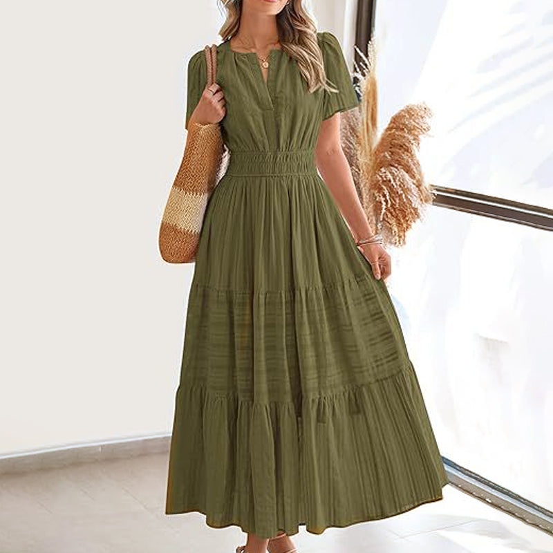 💕MEGA SALE 55% RABATT💕Böhmisch schickes Damen-Maxikleid mit gesmokter Taille