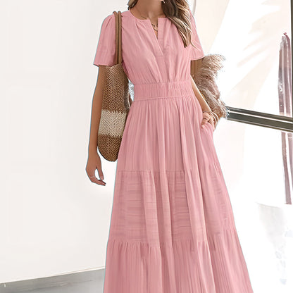 💕MEGA SALE 55% RABATT💕Böhmisch schickes Damen-Maxikleid mit gesmokter Taille