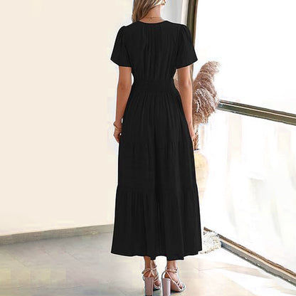 💕MEGA SALE 55% RABATT💕Böhmisch schickes Damen-Maxikleid mit gesmokter Taille