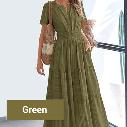 💕MEGA SALE 55% RABATT💕Böhmisch schickes Damen-Maxikleid mit gesmokter Taille