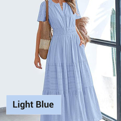 💕MEGA SALE 55% RABATT💕Böhmisch schickes Damen-Maxikleid mit gesmokter Taille