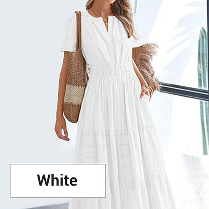 💕MEGA SALE 55% RABATT💕Böhmisch schickes Damen-Maxikleid mit gesmokter Taille