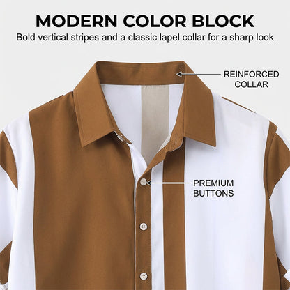 Men's Color-Block Shirt & Pants 2-Piece Set🌟 Effortless Summer Vibes