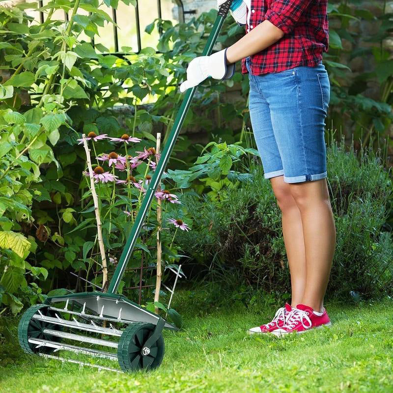 ⏳Limited-time 52% off⏰Rolling Lawn Aerator with Handle🏡🌱