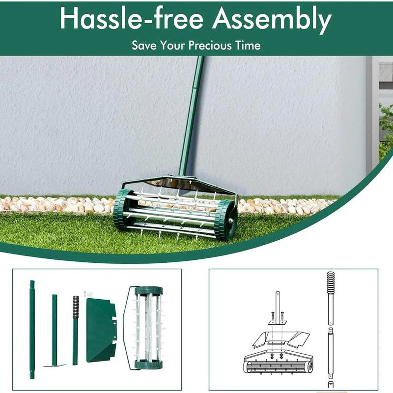 ⏳Limited-time 52% off⏰Rolling Lawn Aerator with Handle🏡🌱