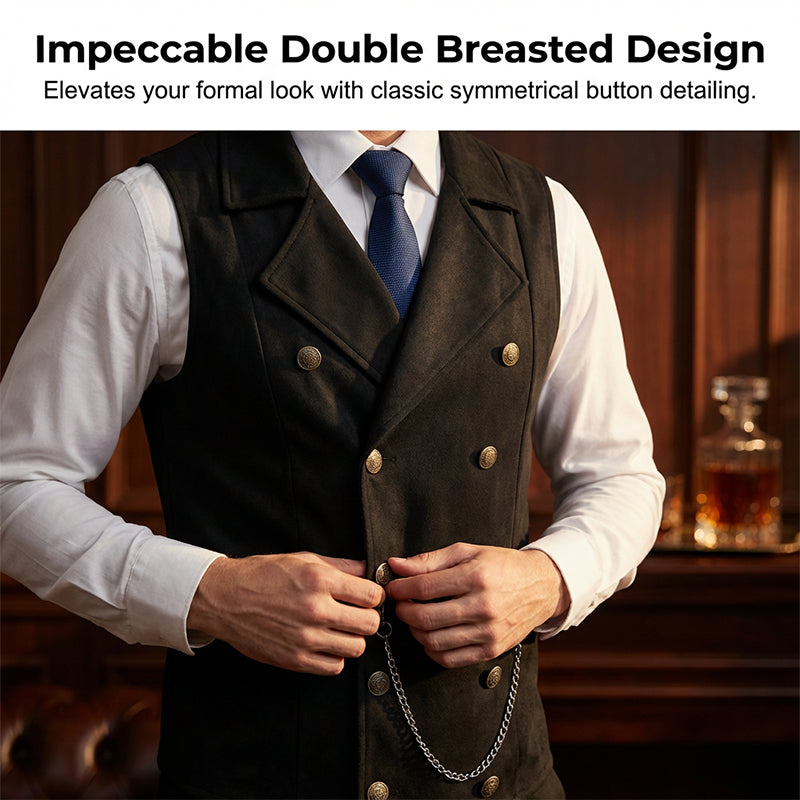 Men's Casual Retro Slim Fit Dress Vests for Suit or Tuxedo