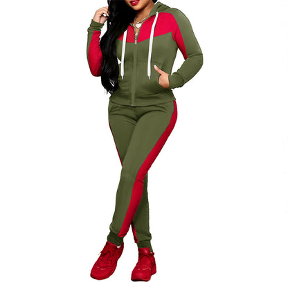 Women's 2-Piece Color-Block Tracksuit Set ✨Effortlessly Unleash Your Charm