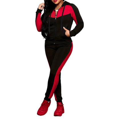 Women's 2-Piece Color-Block Tracksuit Set ✨Effortlessly Unleash Your Charm