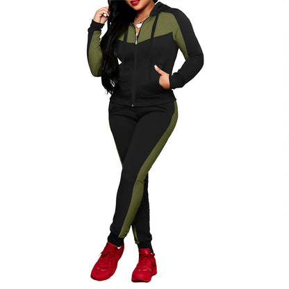 Women's 2-Piece Color-Block Tracksuit Set ✨Effortlessly Unleash Your Charm