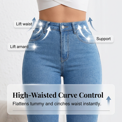 ⏰ Jetzt nur noch 50% Rabatt!🔥High-Waist Stretch-Jeans mit Schlag für Damen