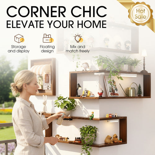 🥳2026 HOT SALE🥳 💝Rustic Wood Corner Wall Shelf ✈️Free Shipping