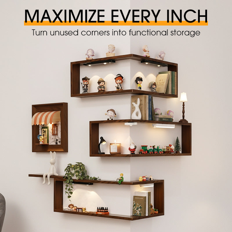 🥳2026 HOT SALE🥳 💝Rustic Wood Corner Wall Shelf ✈️Free Shipping