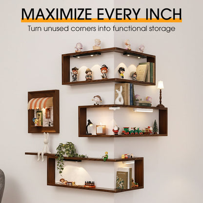 🥳2026 HOT SALE🥳 💝Rustic Wood Corner Wall Shelf ✈️Free Shipping