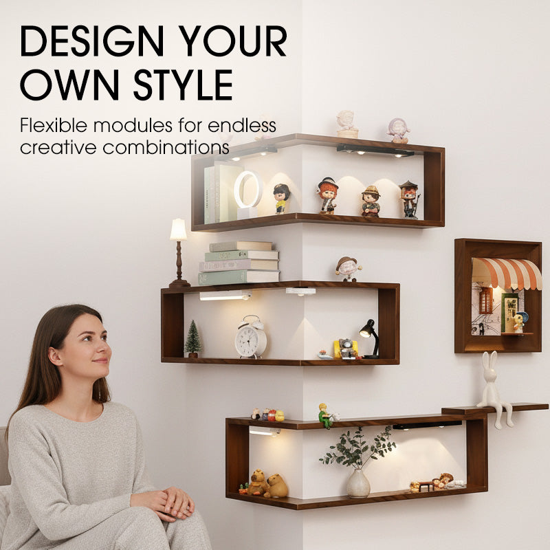 🥳2026 HOT SALE🥳 💝Rustic Wood Corner Wall Shelf ✈️Free Shipping