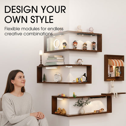 🥳2026 HOT SALE🥳 💝Rustic Wood Corner Wall Shelf ✈️Free Shipping