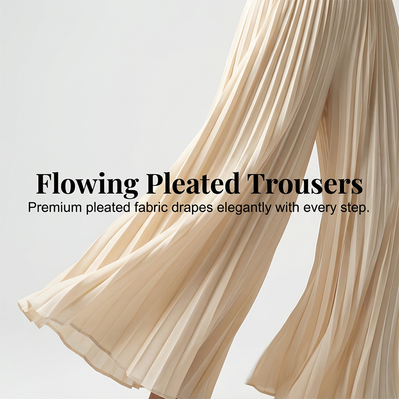 Elegant V-Neck Pleated Wide-Leg Jumpsuit ✨Effortlessly Unleash Your Charm