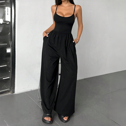 Spaghetti Strap Wide-Leg Jumpsuit with Pockets 🌸 Effortlessly Chic In One Step! 🌸