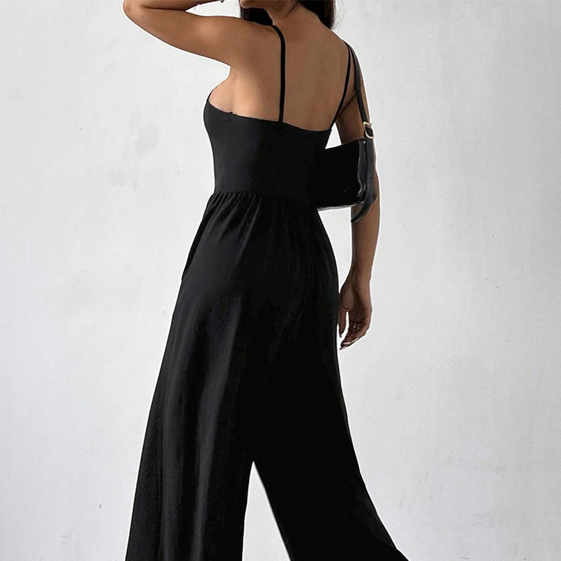 Spaghettiträger-Jumpsuit mit weitem Bein und Taschen 🌸 Mühelos schick in einem Schritt! 🌸