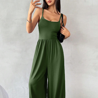 Spaghettiträger-Jumpsuit mit weitem Bein und Taschen 🌸 Mühelos schick in einem Schritt! 🌸