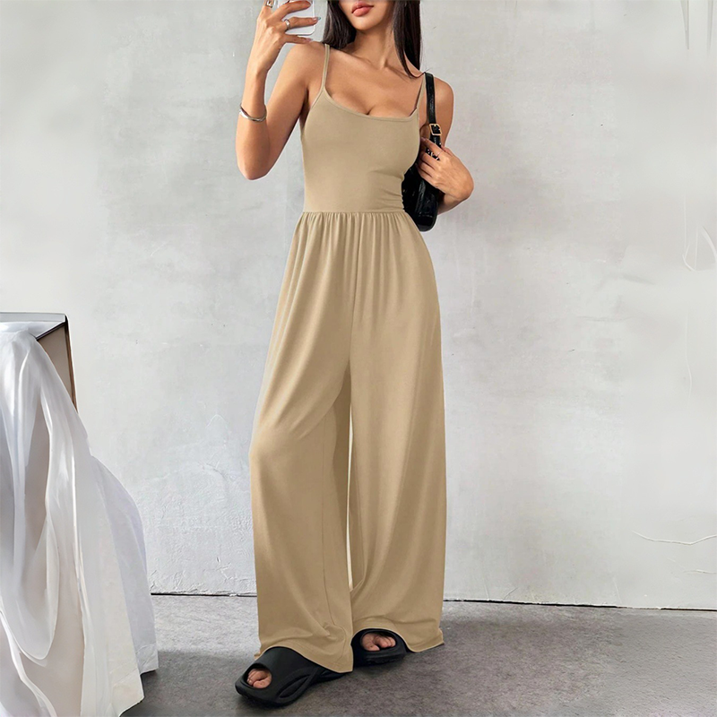 Spaghettiträger-Jumpsuit mit weitem Bein und Taschen 🌸 Mühelos schick in einem Schritt! 🌸