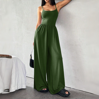 Spaghettiträger-Jumpsuit mit weitem Bein und Taschen 🌸 Mühelos schick in einem Schritt! 🌸