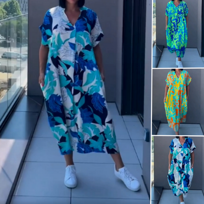 📢📢Big Sale Now On!⏰Women's Casual Elegant Printed V-Neck Dress