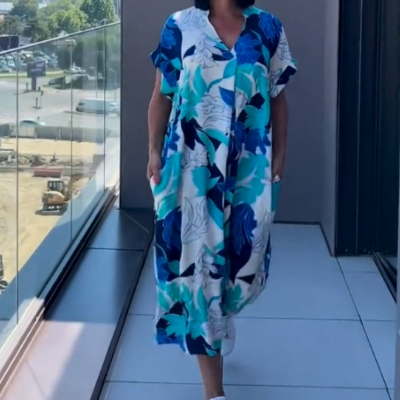 📢📢Big Sale Now On!⏰Women's Casual Elegant Printed V-Neck Dress