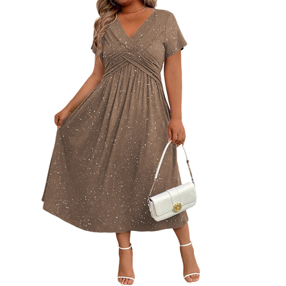 💗Elegantes Damen-Kleid mit V-Ausschnitt und Twist-Front💗✨Lassen Sie Ihren Charme strahlen