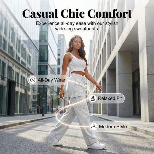 Women's High-Waist Wide-Leg Cargo Pants 🔥 Step Into Comfort & Style🔥