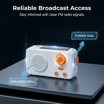 Emergency Hand Crank Solar Radio With Flashlight & Power Bank📻Perfect For Your Next Adventure Or Emergency Kit.